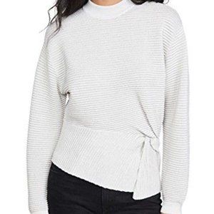 NWT $298 Sz P/XS Michelle Mason White Twist Ribbed Sweater